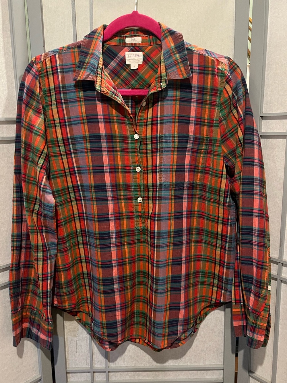 J. Crew Plaid Button-Down Shirt Fall Plaid Small